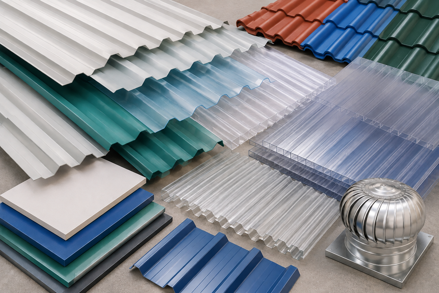Roofing sheets and uPVC sheets in various colours and profiles